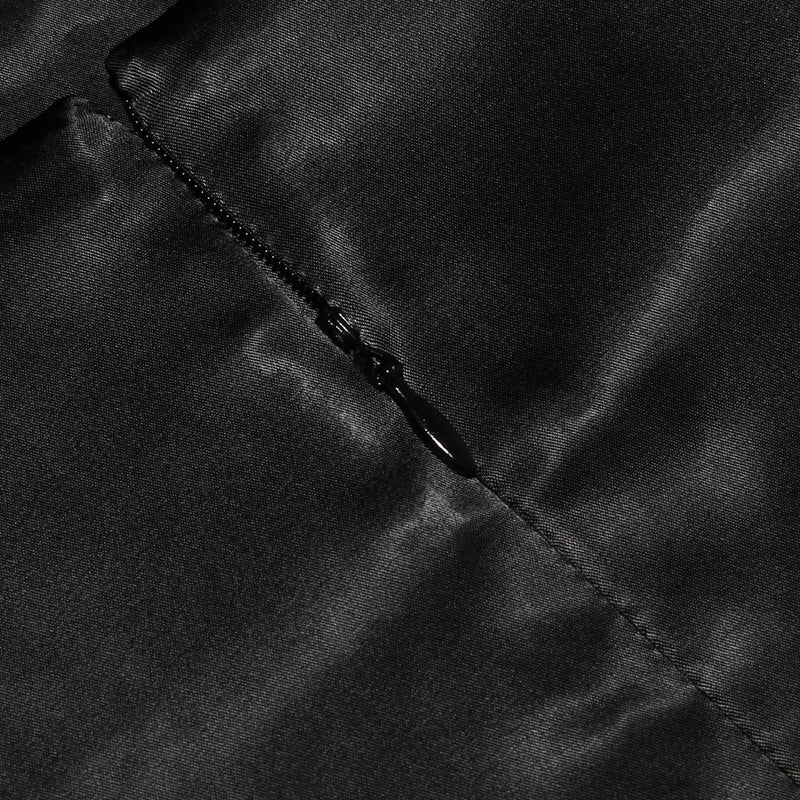 BLACK SATIN MINI DRESS