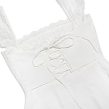 SATIN  LACE MINI DRESS