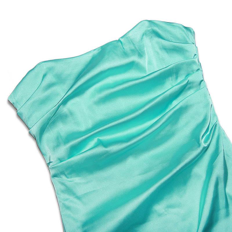 STRAPLESS CORSET DRESS IN GREEN