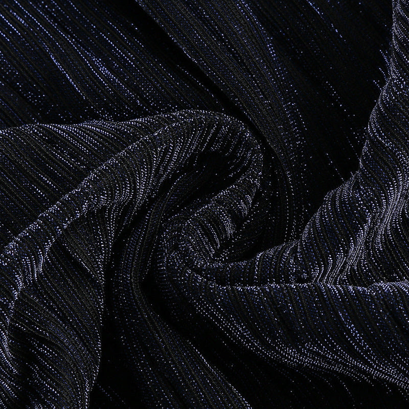 halter sleeveless Sequin Ruffle trim maxi dress in black