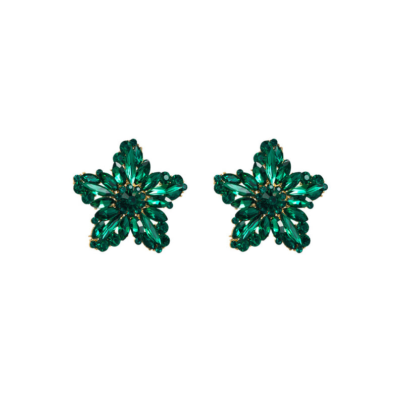 FLOWER RHINESTONE EARRINGS
