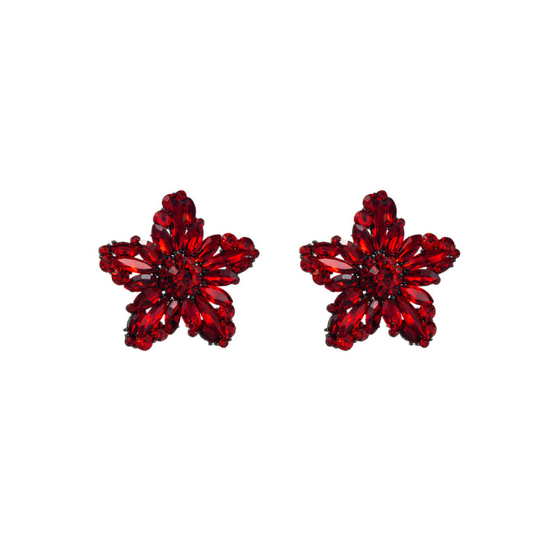 FLOWER RHINESTONE EARRINGS