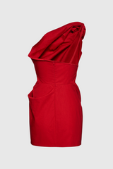 Oayena Floral Appliqué One Shoulder Mini Dress