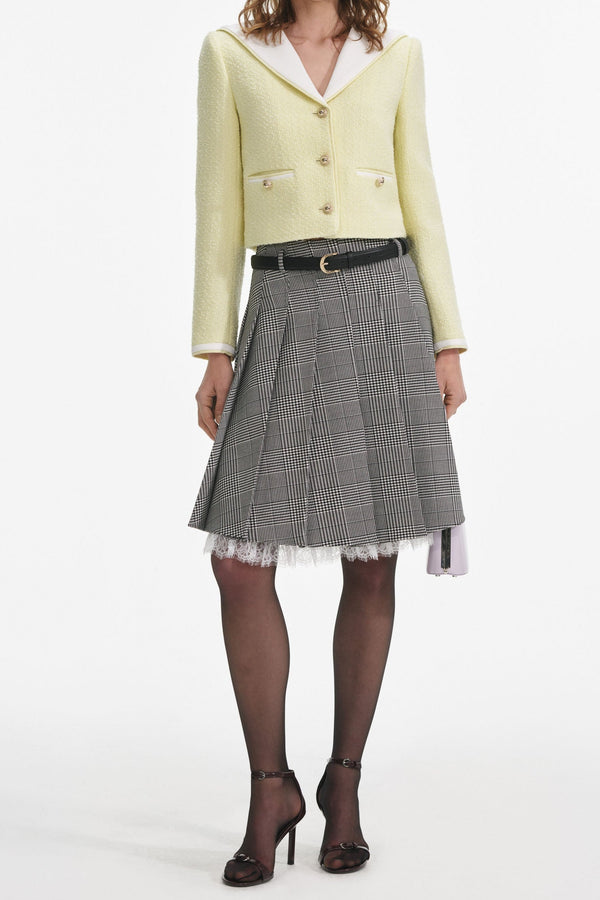 sigrid Boucle Contrast Collar Jacket in Yellow