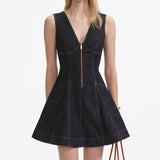 elizabeth Indigo Denim Mini Dress