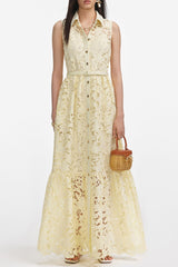 ingrid Yellow Lace Maxi Dress