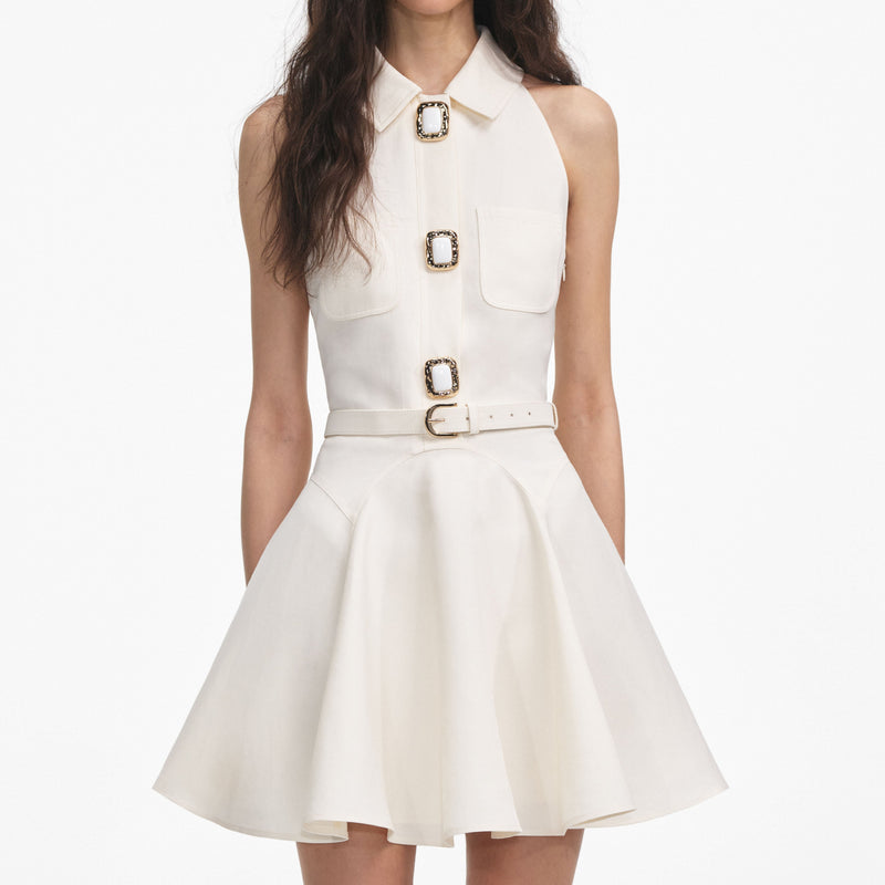 patricia Cream Linen Mini Dress