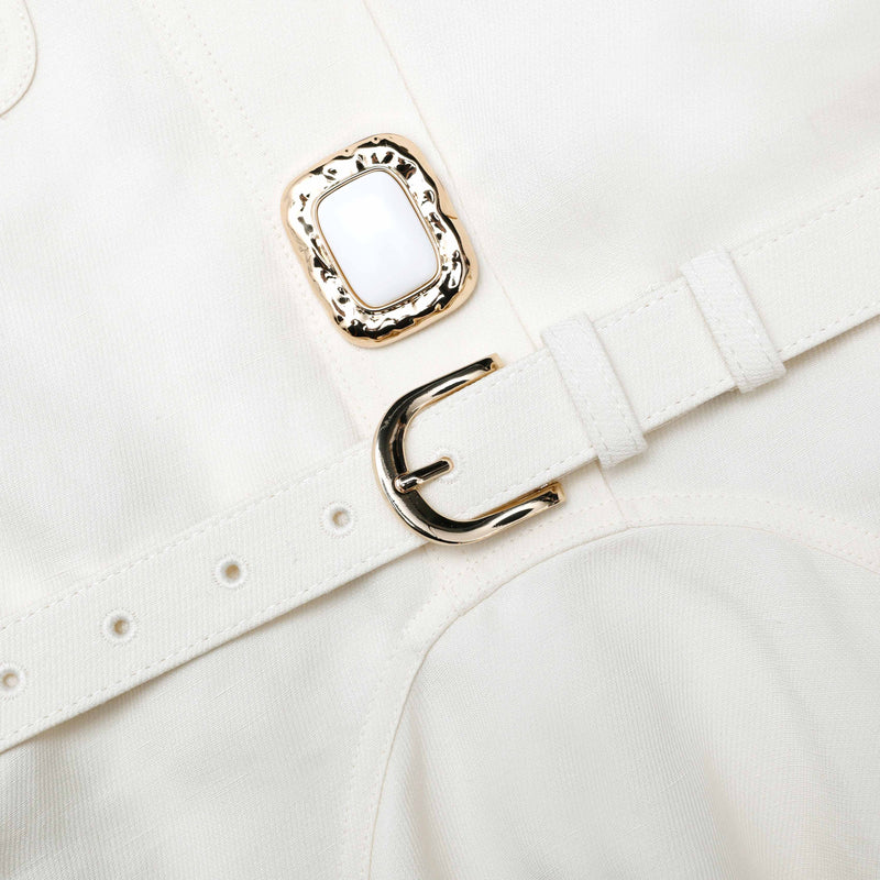 patricia Cream Linen Mini Dress