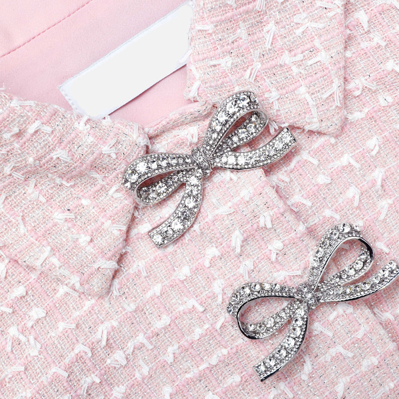 gill Pink Boucle Midi Dress