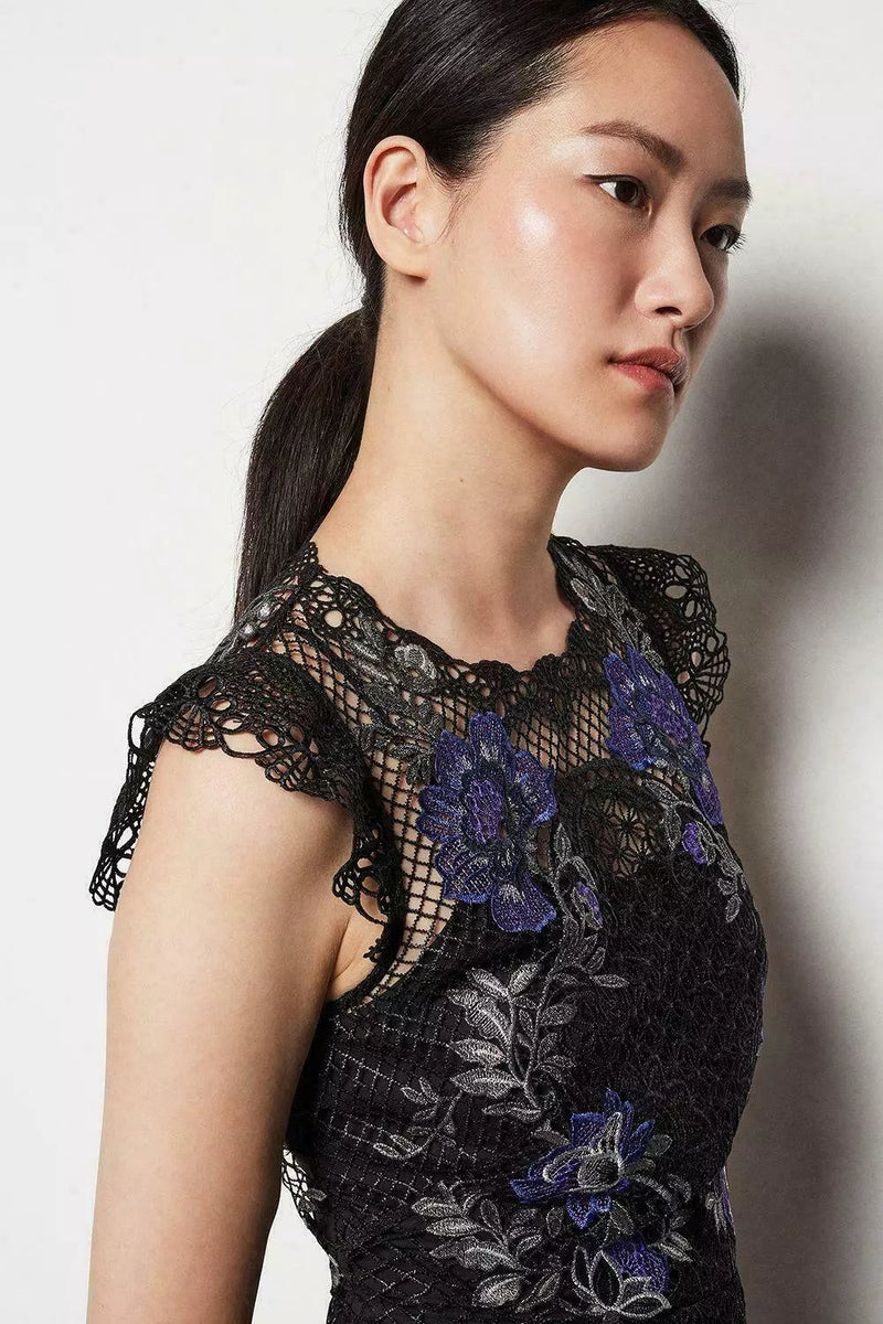 New Karen Millen Floral Lace Mini Dress
