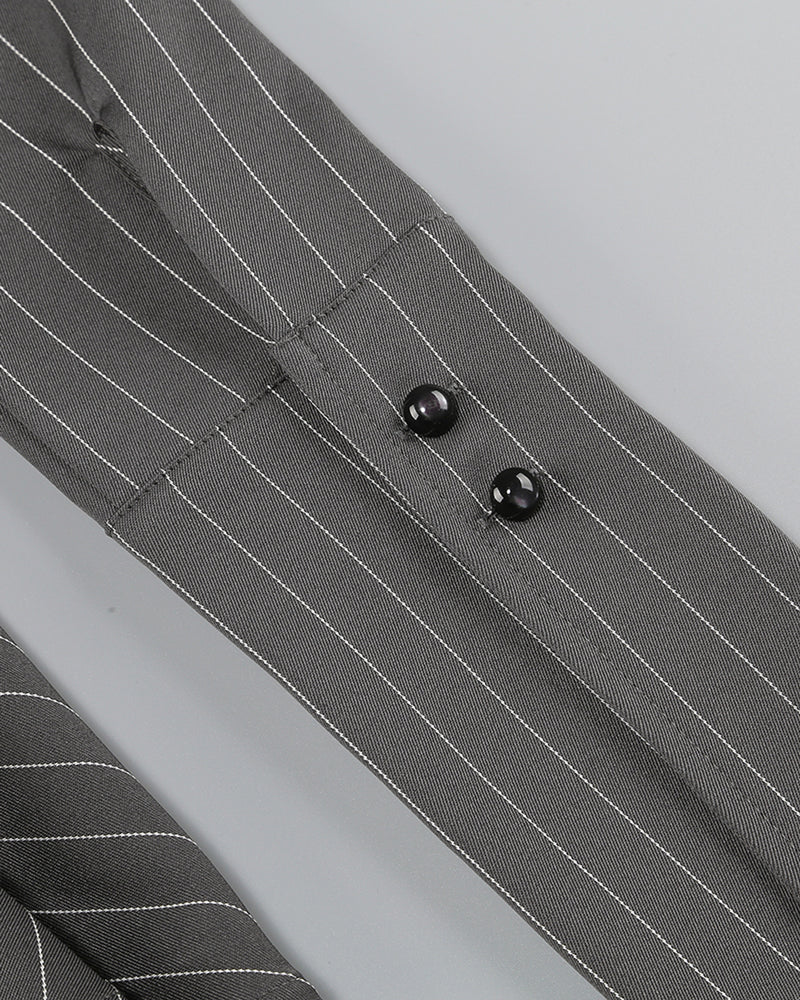 PUFF LONG SLEEVE CRYSTAL CORSET A LINE DRESS IN BLACK