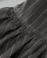 PUFF LONG SLEEVE CRYSTAL CORSET A LINE DRESS IN BLACK