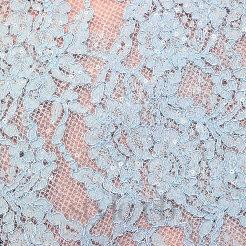 carol lace flared midi skirt in blue