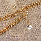 lauren Gold Lurex Ribbed Knit Midi Dress