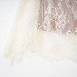 Valérie white floral lace mesh maxi dress