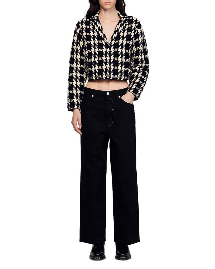 BREE JACQUARD HOUNDSTOOTH SHORT COAT