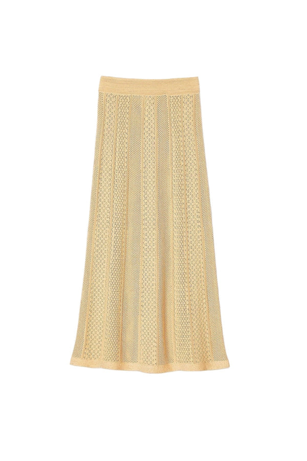 tiffany knit top maxi skirt in yellow