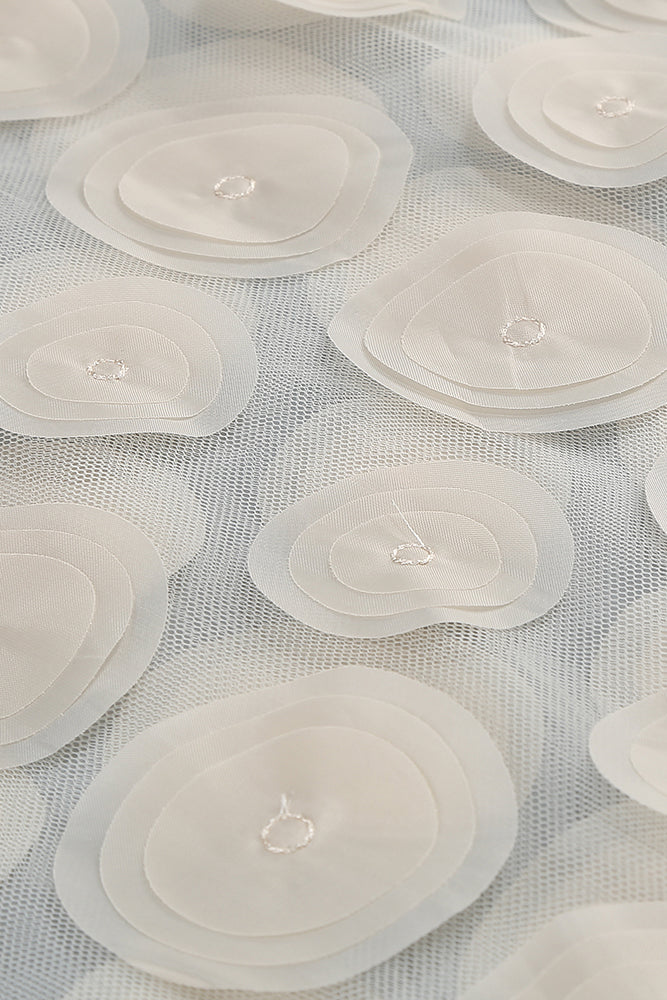 Nodin Strapless Dot Mesh Maxi Dress in orange