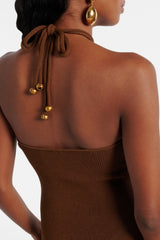 Halter Knitted  Maxi Dress