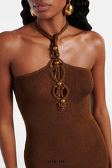 Halter Knitted  Maxi Dress