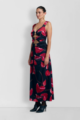 Cut Out Midi Dress - Noir Anthurium