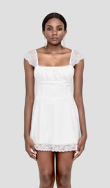 SATIN  LACE MINI DRESS