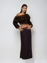 stacey One Shoulder Furry Top