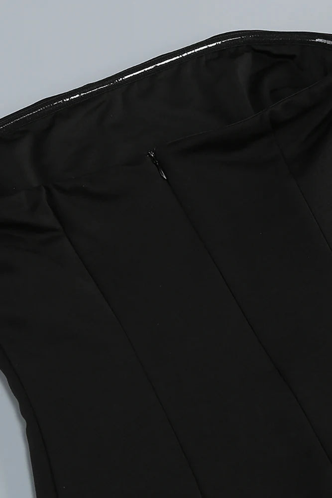 Nodin Strapless Dot Mesh Maxi Dress in red