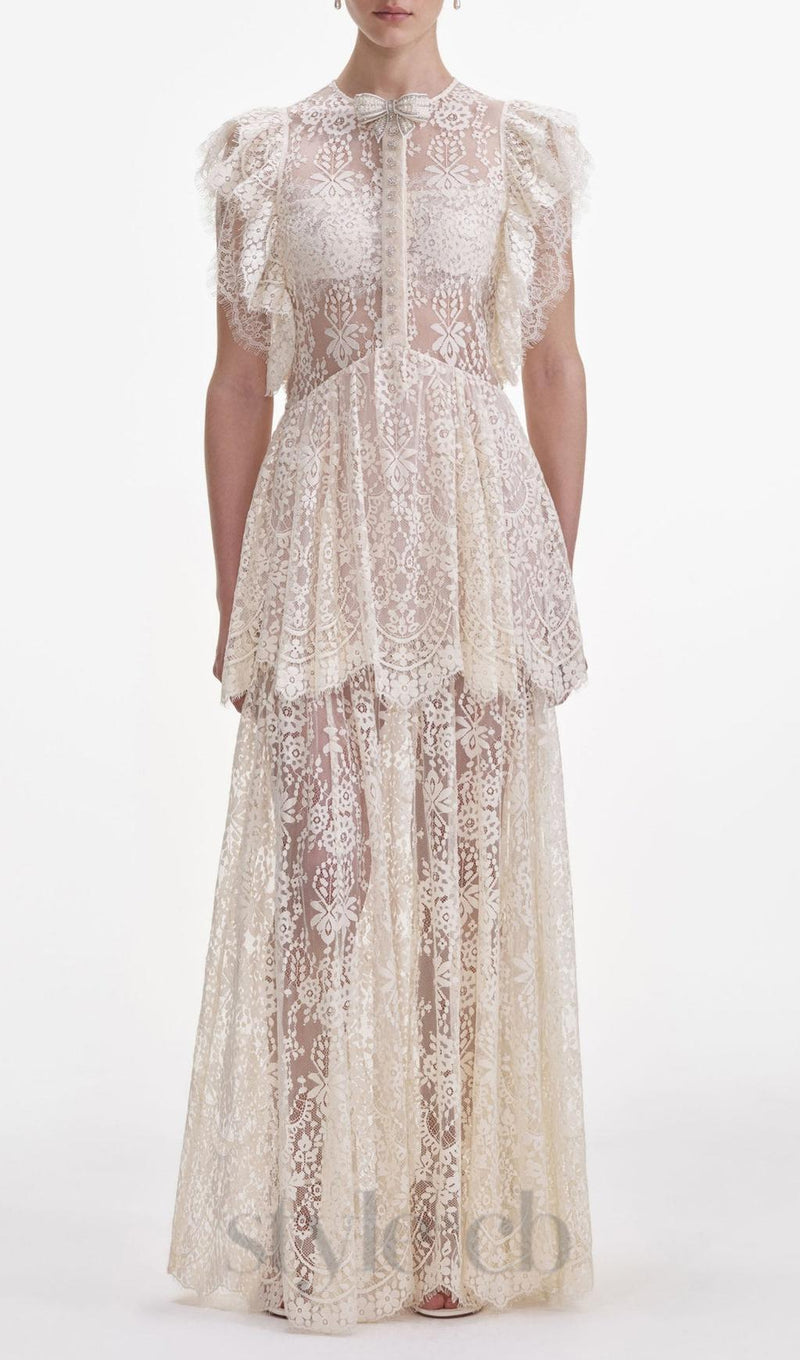 Tiered Lace Maxi Dress