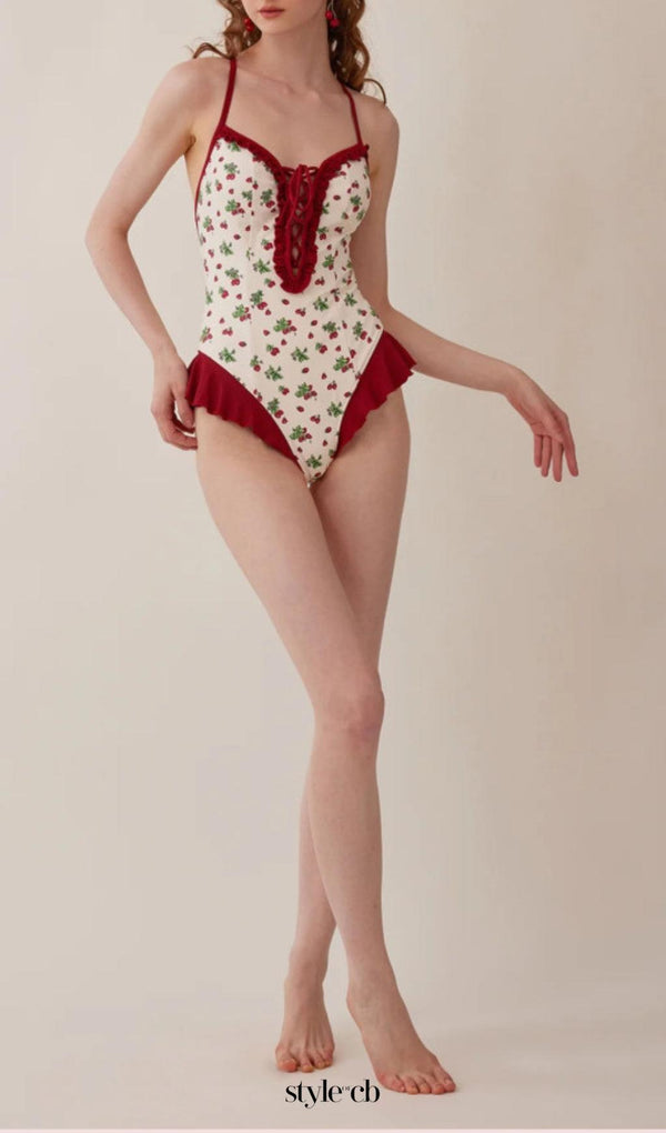 Dandy Strawberries Printed One-Piece Swimsuit