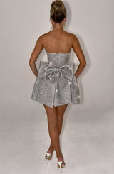 evelyn Mini Dress - Silver Sparkle