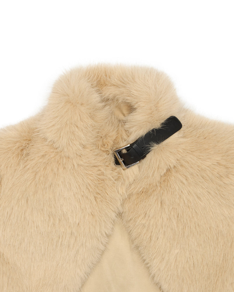 darlene Fur shawl top in apricot