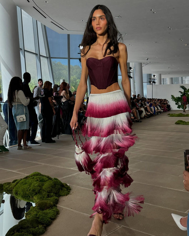 ashley Gradient Fringe Corset Two Piece Bandage Set