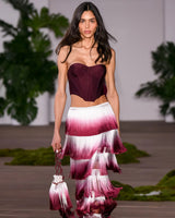 ashley Gradient Fringe Corset Two Piece Bandage Set