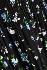 Floral-print plissé-crepe mini dress