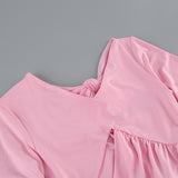 KNOTTED CUTOUT MAXI SLITS GOWN IN PINK