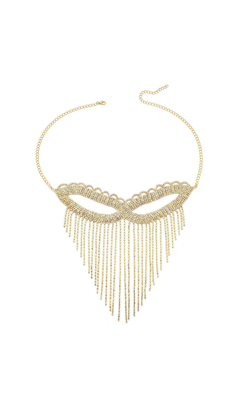 Dascha Rhinestone Tassel Mask