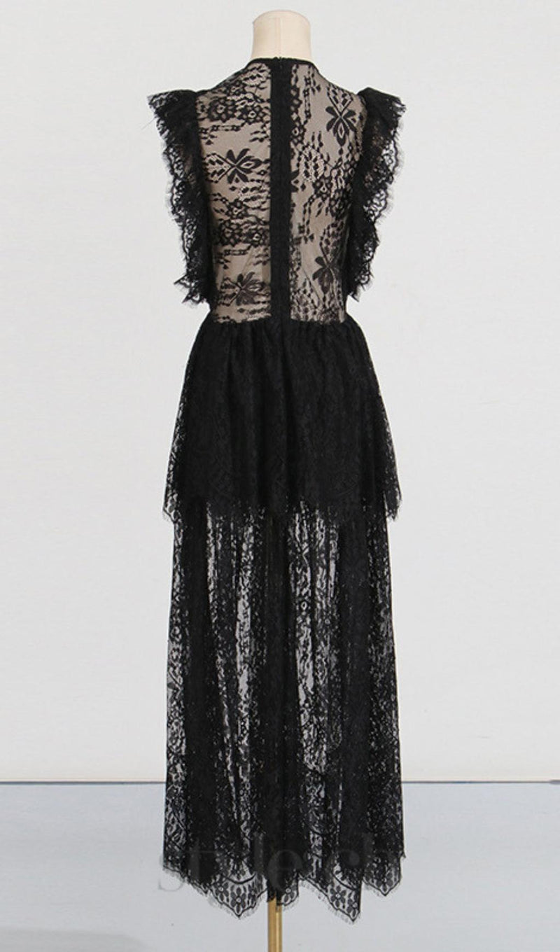 Tiered Lace Maxi Dress