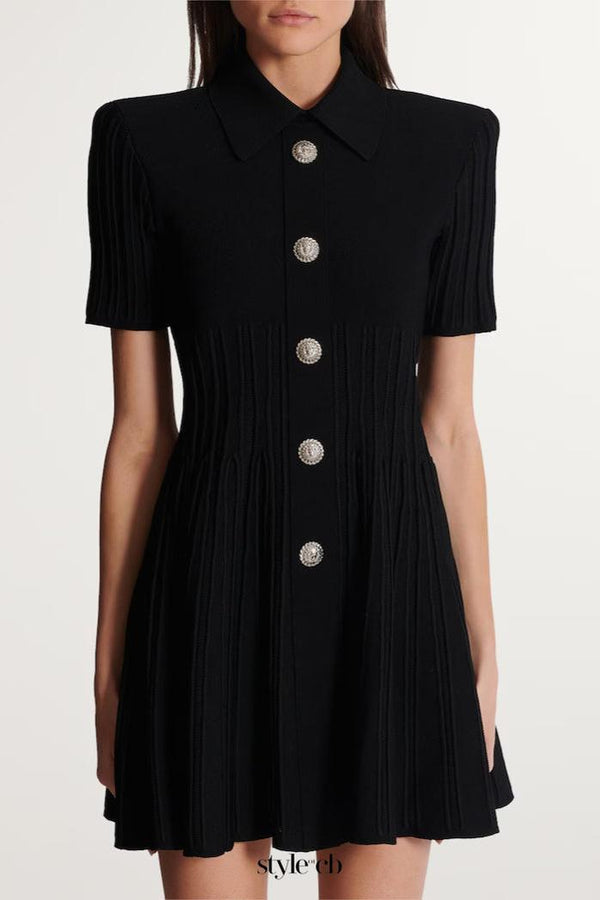 kristin Black Knitted Mini Dress