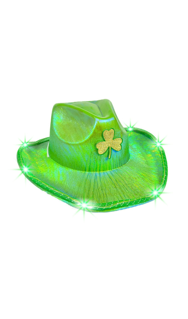 Green Multicolored Clover Denim With Lights Hat