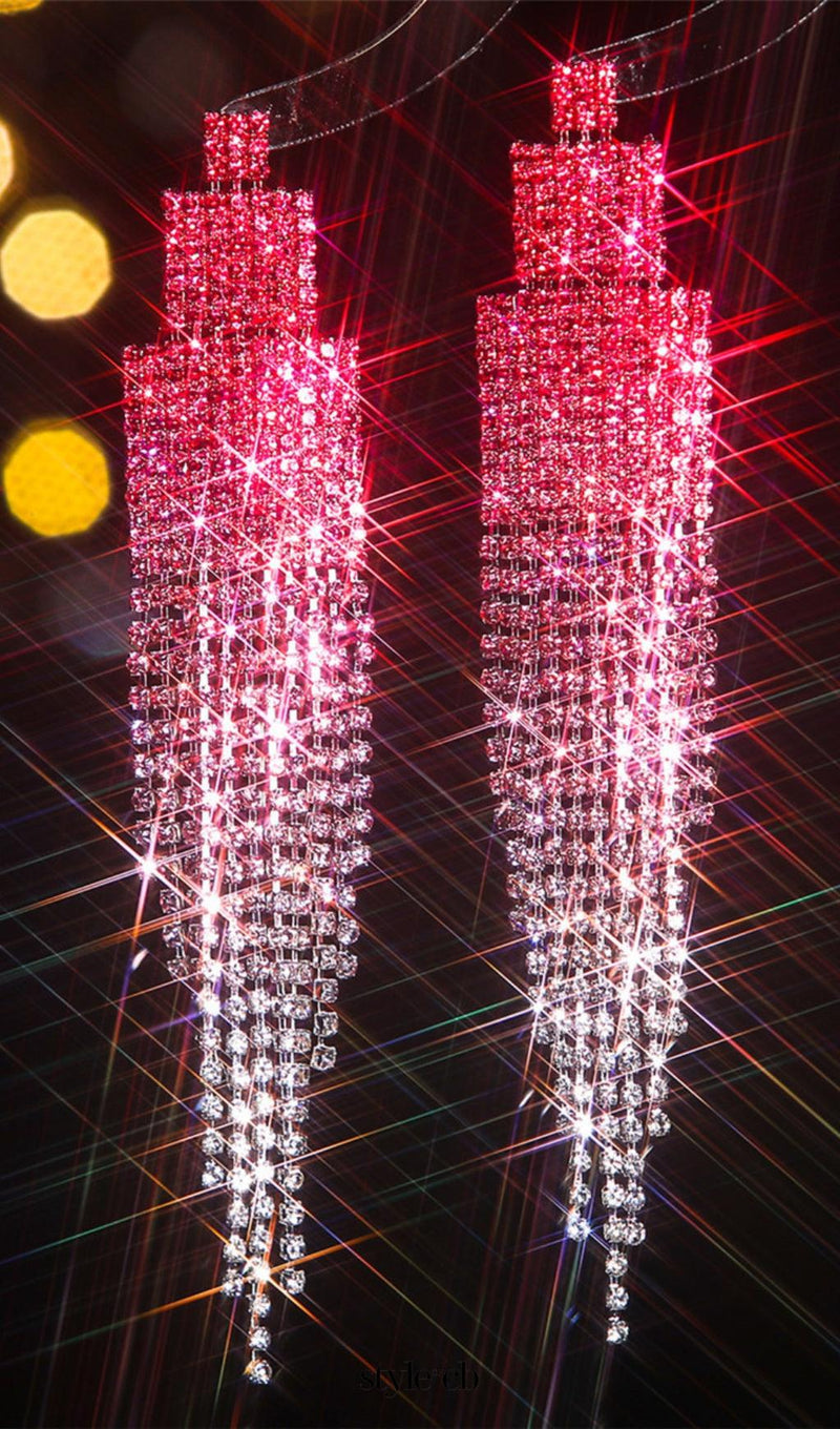 Dix Rhinestone Tassel Earrings