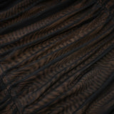 Gwenonwy black ruched mesh top & skirt matching set