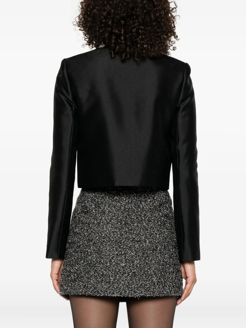 michaelia rhinestones embellished jacket in black
