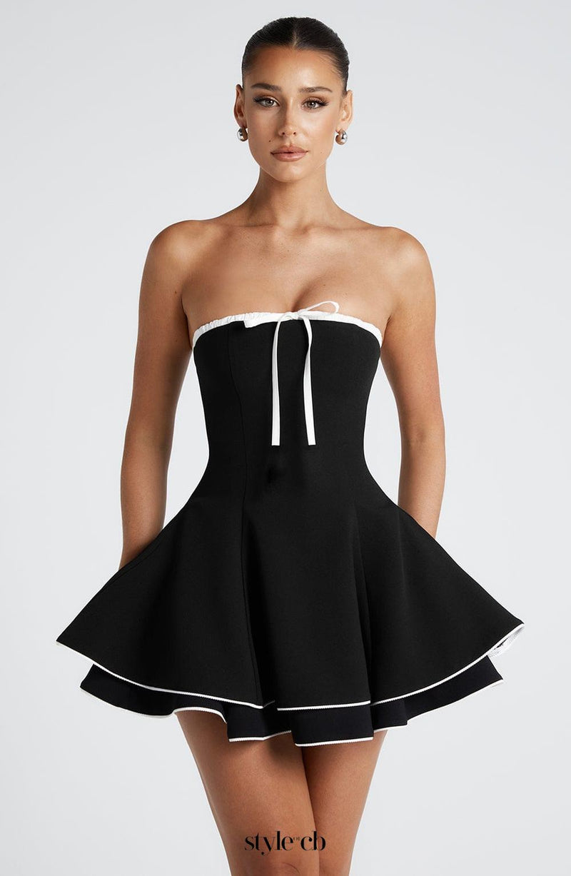 Juno strapless Mini Dress in Black