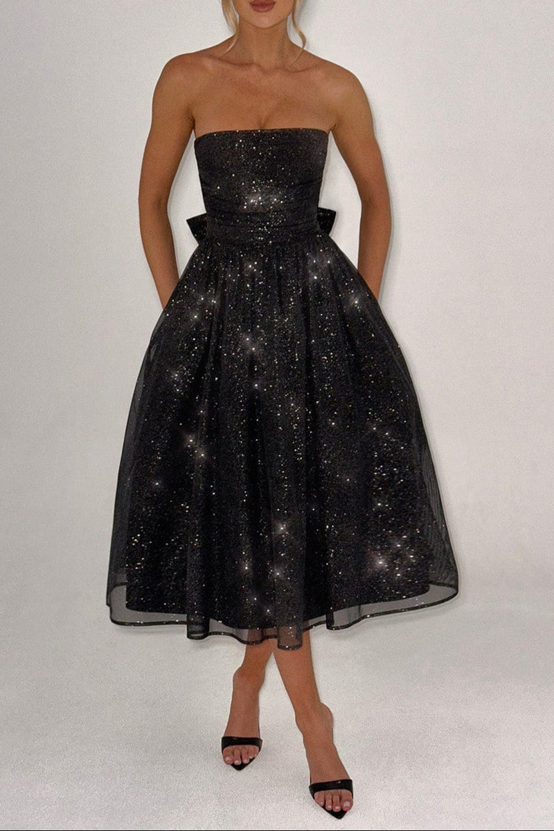 Marissa Midi Dress - Black Sparkle