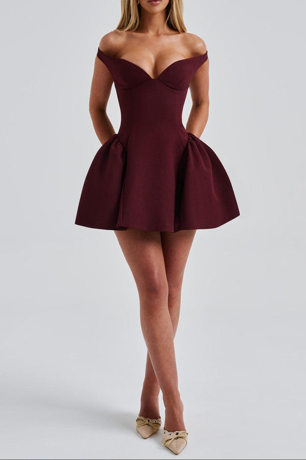 Marla Mini Dress - Cherry Lacquer