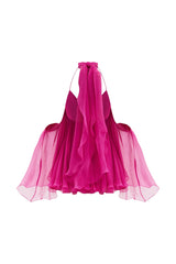 erica Halter Neck Lace-Up Backless Mini Dress - fuchsia