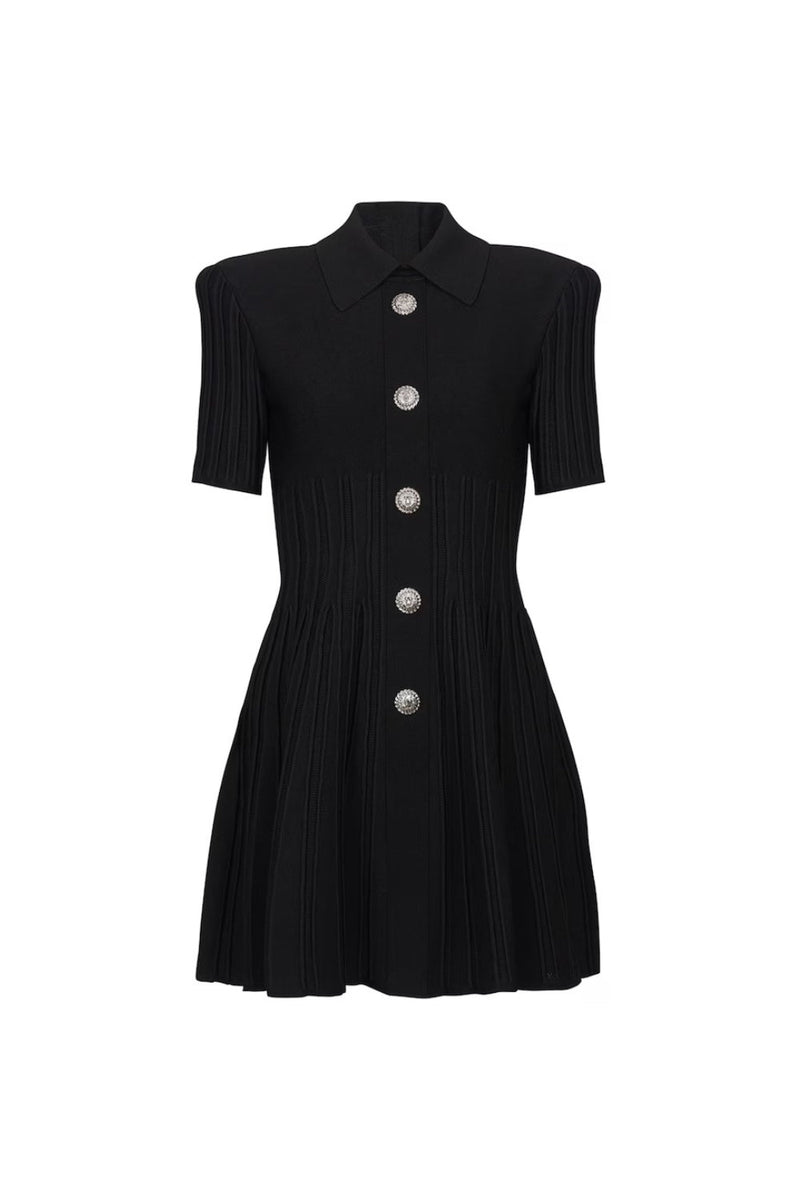 kristin Black Knitted Mini Dress