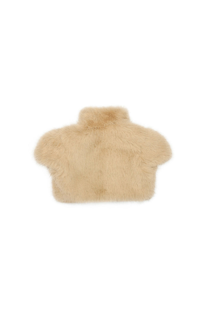 darlene Fur shawl top in apricot