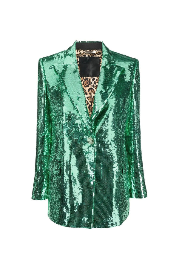 florence sequin-embellished blazer in green